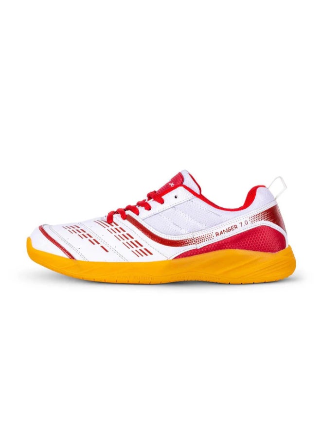 Vector X Ranger 7.0 Power Cushion Synthetic Mesh Badminton Shoes For Men (White/Red) - UK 7 - Image 1